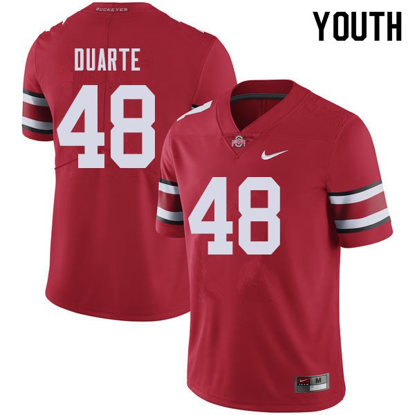Ohio State Buckeyes #48 Tate Duarte Youth Football Jersey Red